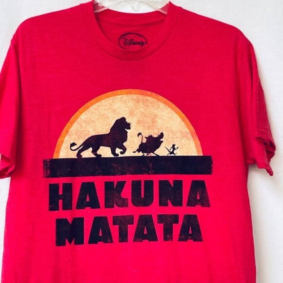 Disney Hakuna Matata Top Womens Medium Short Sleeves The Lion King Animal Print - Picture 2 of 6